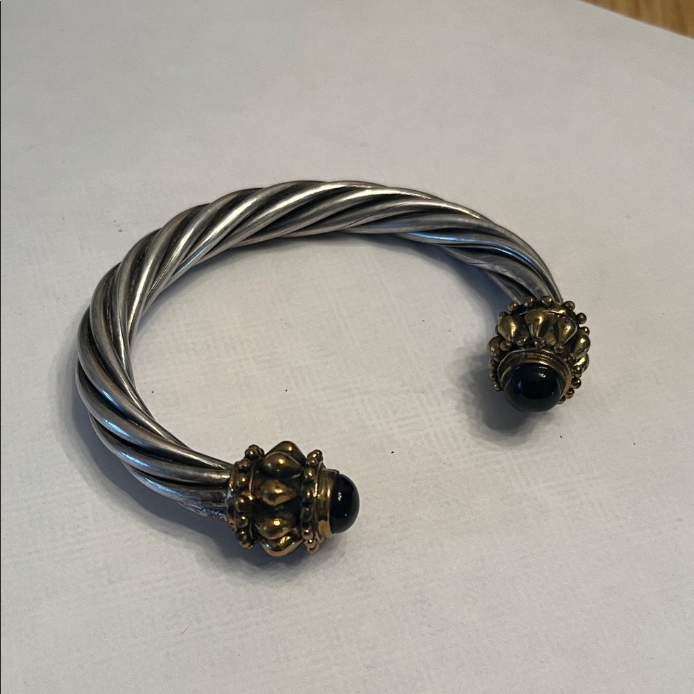 Unique Vintage Silver and Gold Twisted Bracelet